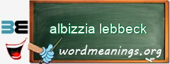 WordMeaning blackboard for albizzia lebbeck